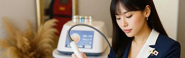 CURAIMプラズマ機器を手に持つ施術者のサムネイル